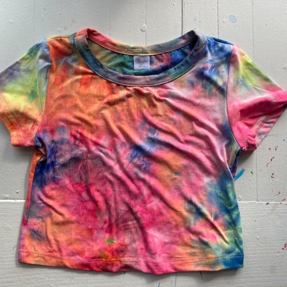 Tie Dye Cropped Short Sleeve